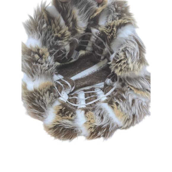 Preston & York Made in Canada  Brown White Faux Fur Warm Bucket Hat - Picture 5 of 7
